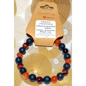 PULSEIRA ANCESTRAL - FOGO (C/ PEDRAS SEMI-PRECIOSAS)